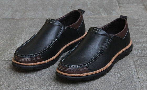 Chaussures décontractées en cuir à grains entiers chaussures de conduite douces et confortables pour hommes