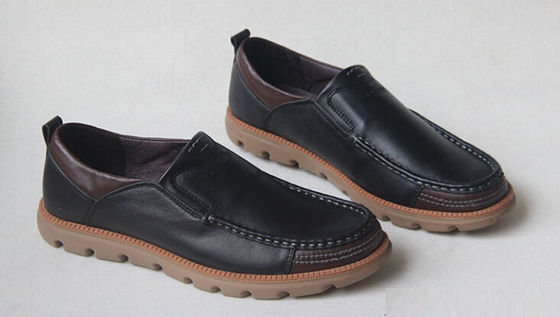 Chaussures décontractées en cuir à grains entiers chaussures de conduite douces et confortables pour hommes