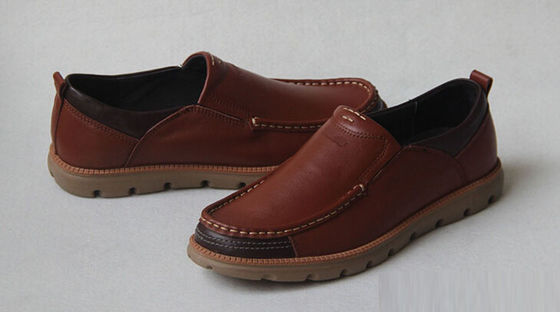 Chaussures décontractées en cuir à grains entiers chaussures de conduite douces et confortables pour hommes