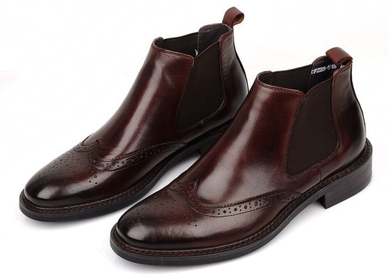 Bottes à chevilles pour hommes en cuir à grain complet sur mesure