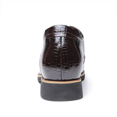 Stealth augmentation de 6 cm chaussures pour hommes d'ascenseur en cuir noir chaussures à dentelle