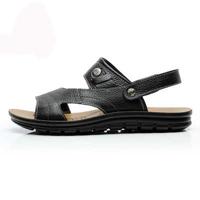 2 en 1 Sandals en cuir faits à la main pour hommes Sandals en chocolat brun pour l'été