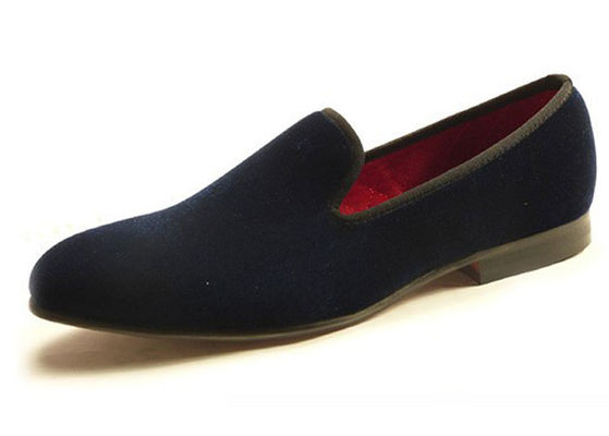 Hommes d'affaires Velours Chaussettes à fumer Broderie Hommes Rouges Loafers
