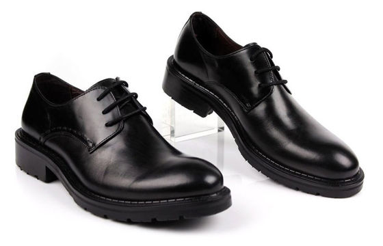 Chaussures faites à la main Hommes Noir Lace Up Dress Chaussures confortables avec des plates-formes épaisses