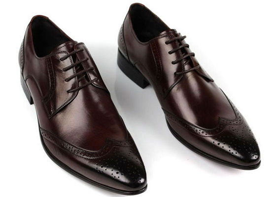 Chaussures en cuir homme à grain entier stylé Brogue Design Chaussures de robe formelle pointues pour hommes