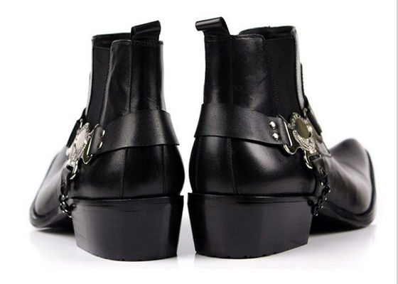 Bottes à chevilles pour hommes personnalisées, chaussures d'hiver, hommes avec chaîne mentale