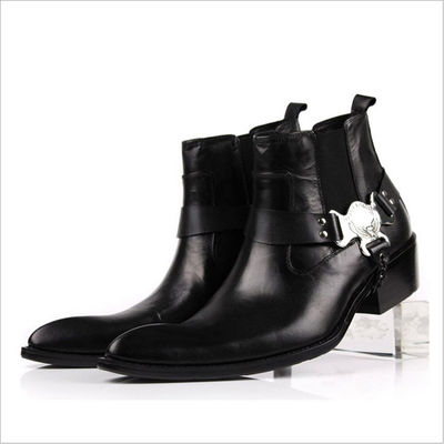 Bottes à chevilles pour hommes personnalisées, chaussures d'hiver, hommes avec chaîne mentale