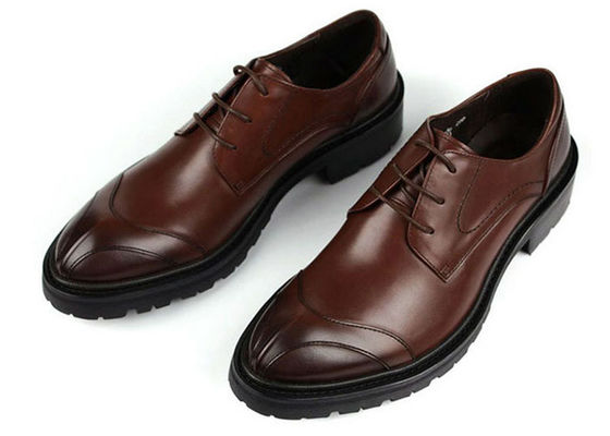 N'importe quel logo Chaussures en cuir pour hommes avec points Britannique Styles Chaussures en cuir brun