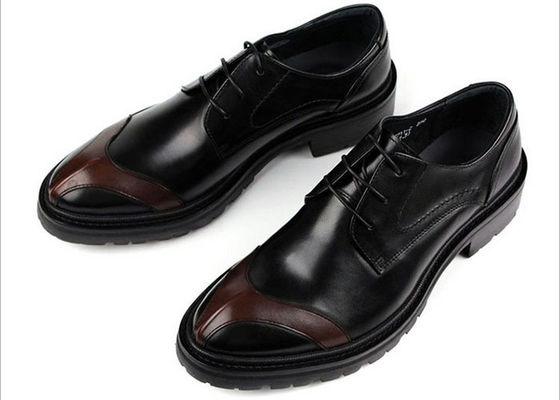 N'importe quel logo Chaussures en cuir pour hommes avec points Britannique Styles Chaussures en cuir brun