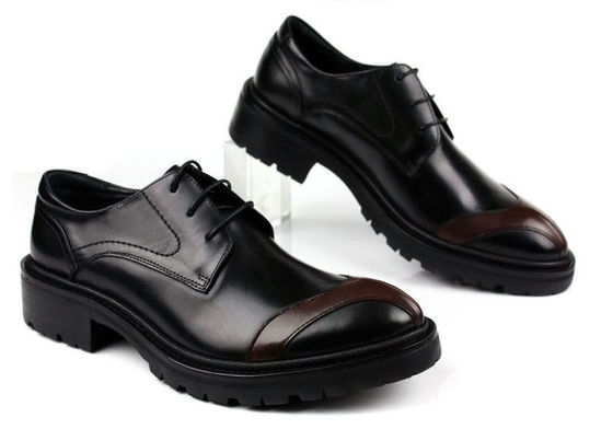 N'importe quel logo Chaussures en cuir pour hommes avec points Britannique Styles Chaussures en cuir brun