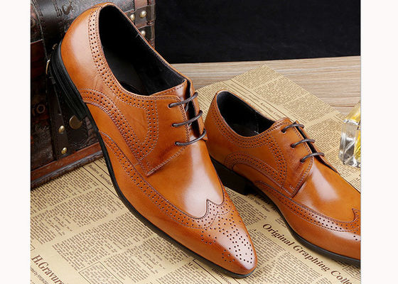 Chaussures officielles d'Oxford pour hommes en cuir de vache chaussures classiques pour hommes