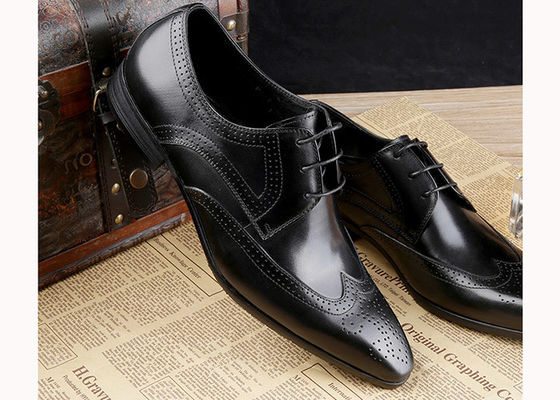 Chaussures officielles d'Oxford pour hommes en cuir de vache chaussures classiques pour hommes