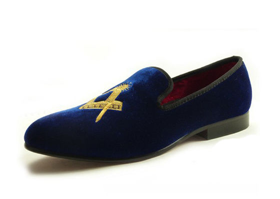 Chaussures Maçonniques Hommes Loafers de velours Prince Noir Parchemin - Leather Casual Loafers