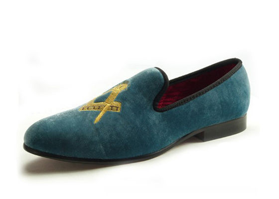 Chaussures Maçonniques Hommes Loafers de velours Prince Noir Parchemin - Leather Casual Loafers