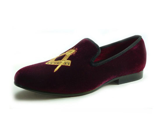 Chaussures Maçonniques Hommes Loafers de velours Prince Noir Parchemin - Leather Casual Loafers