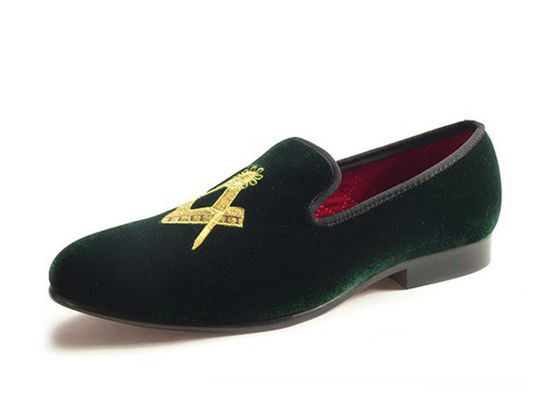 Chaussures Maçonniques Hommes Loafers de velours Prince Noir Parchemin - Leather Casual Loafers