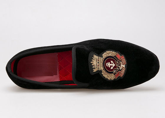 Logo Bretelles de velours brodées de style royal Souliers de velours de luxe pour hommes
