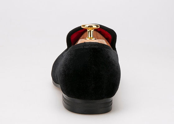Logo Bretelles de velours brodées de style royal Souliers de velours de luxe pour hommes
