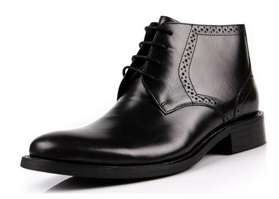 en cuir de vache Hommes Bottes à cheville haute classe Bottes en cuir bronzées