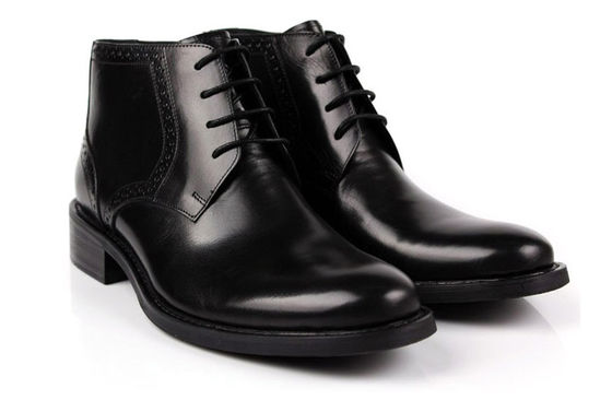 en cuir de vache Hommes Bottes à cheville haute classe Bottes en cuir bronzées