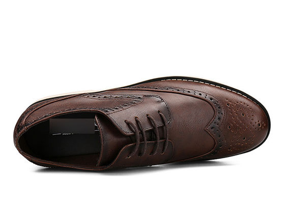Logo Imprimé Mens Chaussures de Derby en cuir noir sur mesure Chaussures décontractées brunes faites à la main