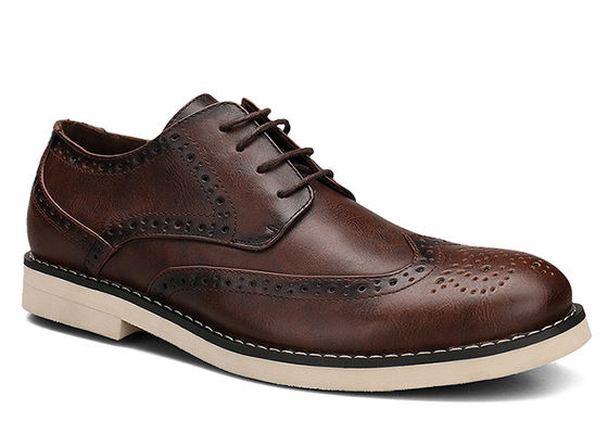 Logo Imprimé Mens Chaussures de Derby en cuir noir sur mesure Chaussures décontractées brunes faites à la main
