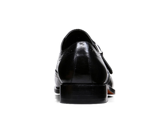 Chaussures de mariée pour adultes en cuir noir authentique