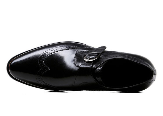 Chaussures de mariée pour adultes en cuir noir authentique