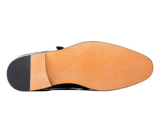 Chaussures de mariée pour adultes en cuir noir authentique