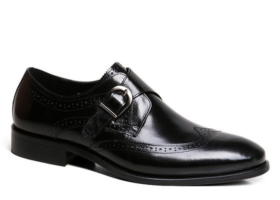 Chaussures de mariée pour adultes en cuir noir authentique