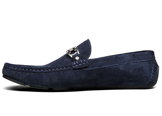 Chaussures en cuir pour hommes printemps / automne chaussures classiques bleues en daim pour hommes