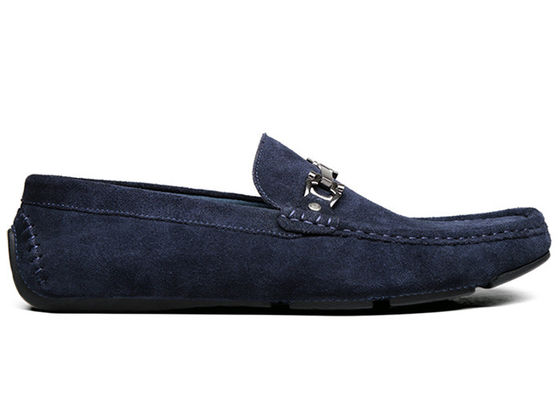 Chaussures en cuir pour hommes printemps / automne chaussures classiques bleues en daim pour hommes