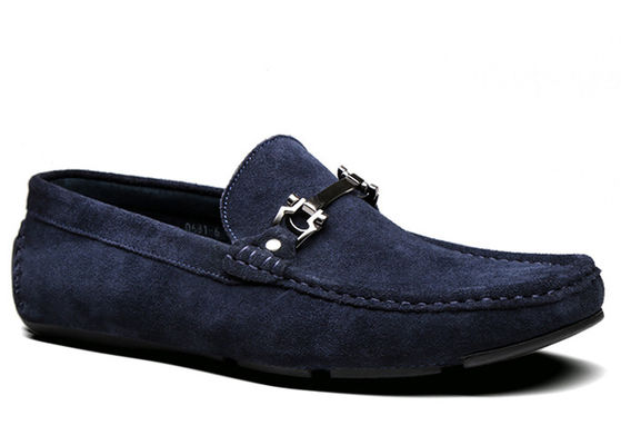 Chaussures en cuir pour hommes printemps / automne chaussures classiques bleues en daim pour hommes