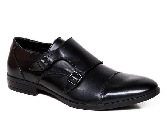 Chaussures de mariée à double boucle en cuir italien chaussures à bretelles