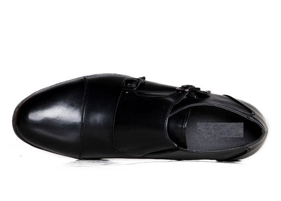 Chaussures de mariée à double boucle en cuir italien chaussures à bretelles
