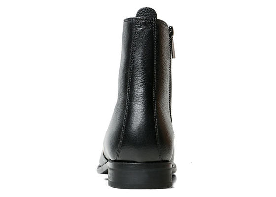 Mariage en cuir authentique, chaussures à cheville pour hommes, chaussures à talons hauts en cuir noir