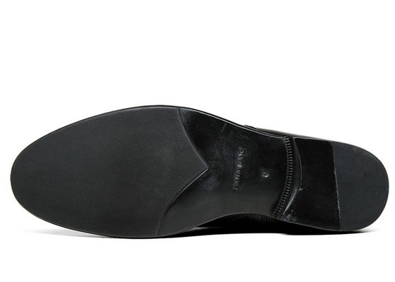 Mariage en cuir authentique, chaussures à cheville pour hommes, chaussures à talons hauts en cuir noir