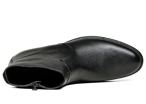 Mariage en cuir authentique, chaussures à cheville pour hommes, chaussures à talons hauts en cuir noir