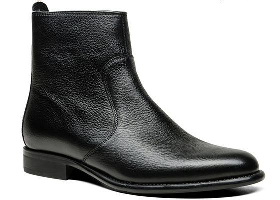 Mariage en cuir authentique, chaussures à cheville pour hommes, chaussures à talons hauts en cuir noir