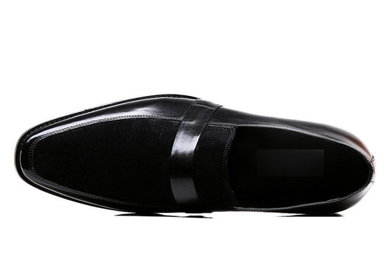 Couleurs mixtes chaussures en cuir pour hommes avec couture en cuir nubuck