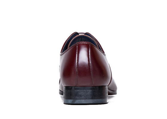 Taille normale, chaussures pour hommes à orteils pointus, chaussures pour adultes brunes avec dentelle.
