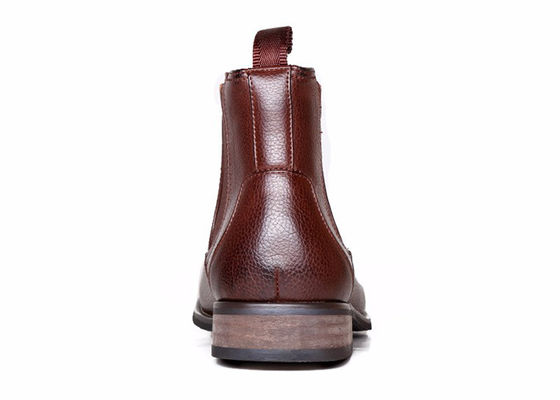 Martin Bottes à cheville pour homme orteil rond Bottes en cuir brun personnalisées