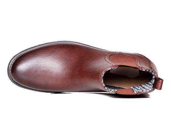 Martin Bottes à cheville pour homme orteil rond Bottes en cuir brun personnalisées