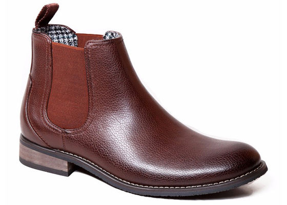 Martin Bottes à cheville pour homme orteil rond Bottes en cuir brun personnalisées