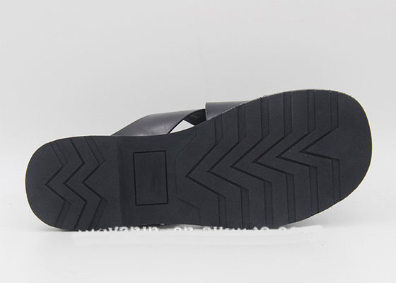 Chaussettes en cuir pour hommes de mode Flip Flops Noir Sandals en cuir pour hommes d'été