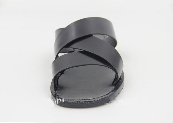 Chaussettes en cuir pour hommes de mode Flip Flops Noir Sandals en cuir pour hommes d'été
