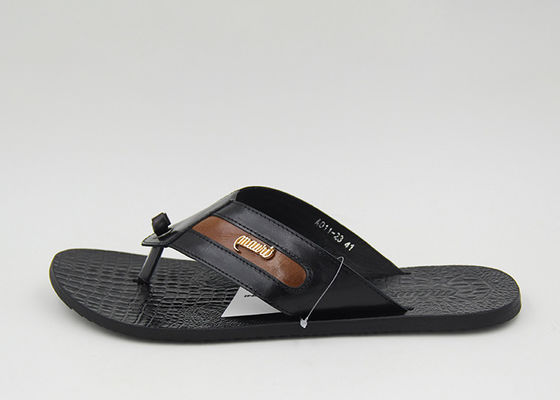 Chaussons en cuir pour hommes respirants, chaussons à talons noirs confortables pour la maison