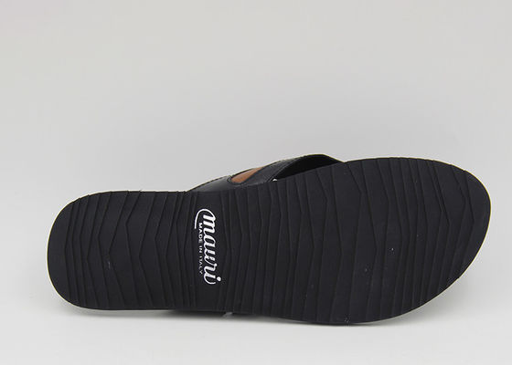 Chaussons en cuir pour hommes respirants, chaussons à talons noirs confortables pour la maison