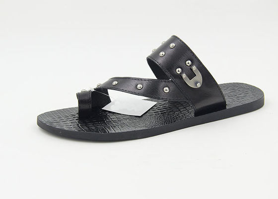 Accueil Homme Flip Flops en cuir authentique Sandals de plage en été Chaussettes