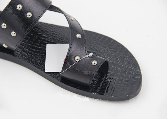 Accueil Homme Flip Flops en cuir authentique Sandals de plage en été Chaussettes